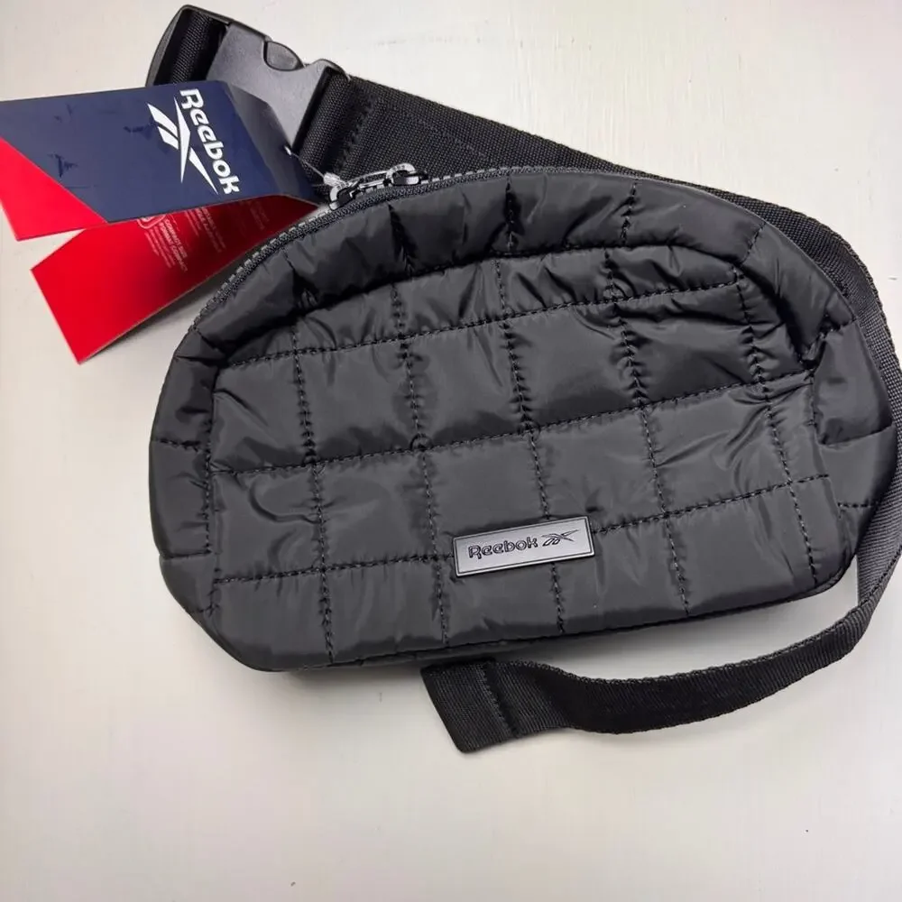 Reebok Trendy Fashionable Lightweight Black Fanny Pack Case Sz 1.6 L NWT